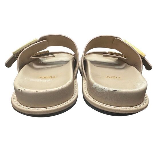 Fendi Zucca FF Logo Leather Slides Women's Size: - Picture 5 of 11